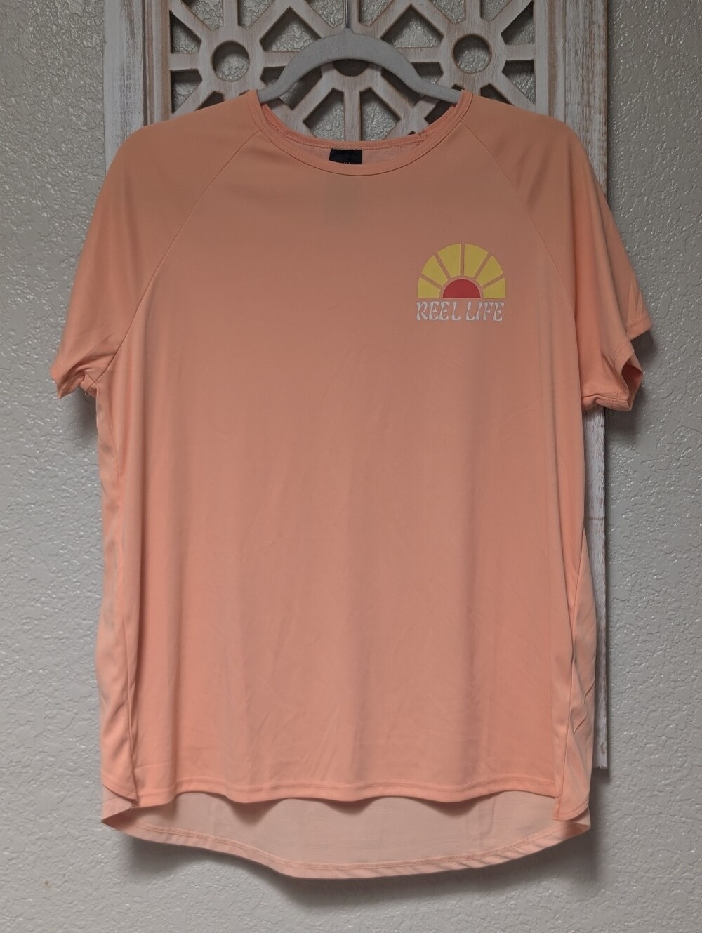 Reel Life Women's XL shirt mesh back panel peach fishing outdoors fisherman